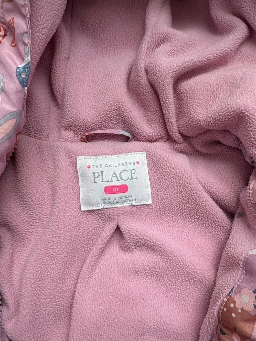 The Children's Place Pink Woodland Animal Puffer Jacket & Snow Bib Set